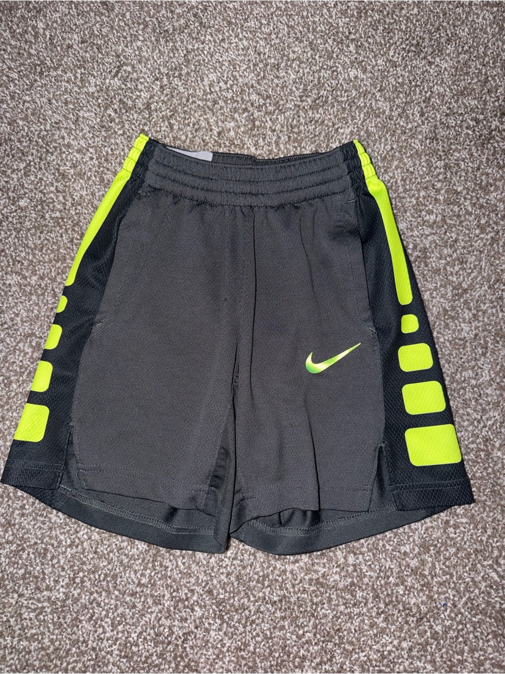 Nike Black Shorts with Neon Yellow Accents